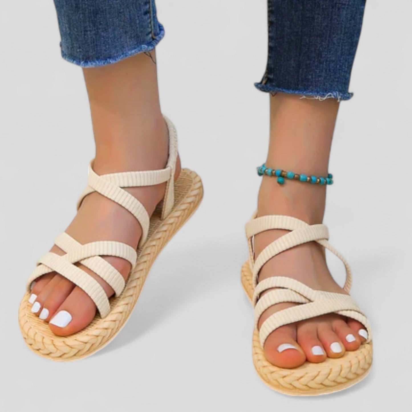 Mara | Sandalias Cruzadas de Esparto