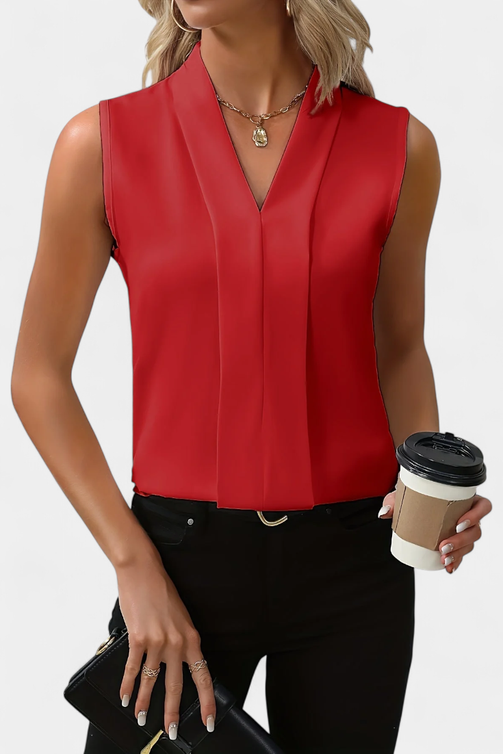 Bianca | Blusa Sin Mangas con Escote en V y Corte Fluido