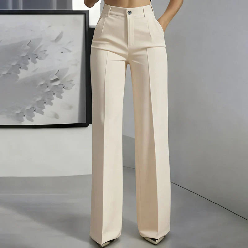 Pantalón de tiro alto de corte recto y elegante |