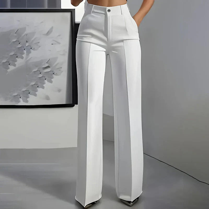 Pantalón de tiro alto de corte recto y elegante |