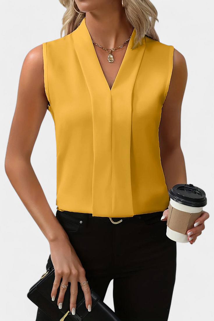 Bianca | Blusa Sin Mangas con Escote en V y Corte Fluido